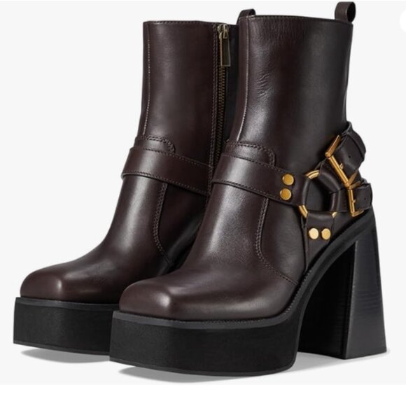 Michael Kors Shoes - Michael Kors Women's Crosby Moto Bootie Motorcycle Boot Chocolate SZ 8